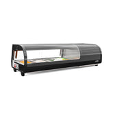 46 in. Glass Sushi Countertop Display Refrigerator with 4 Stainless Steel Trays in Black (KM-SR46-BK)